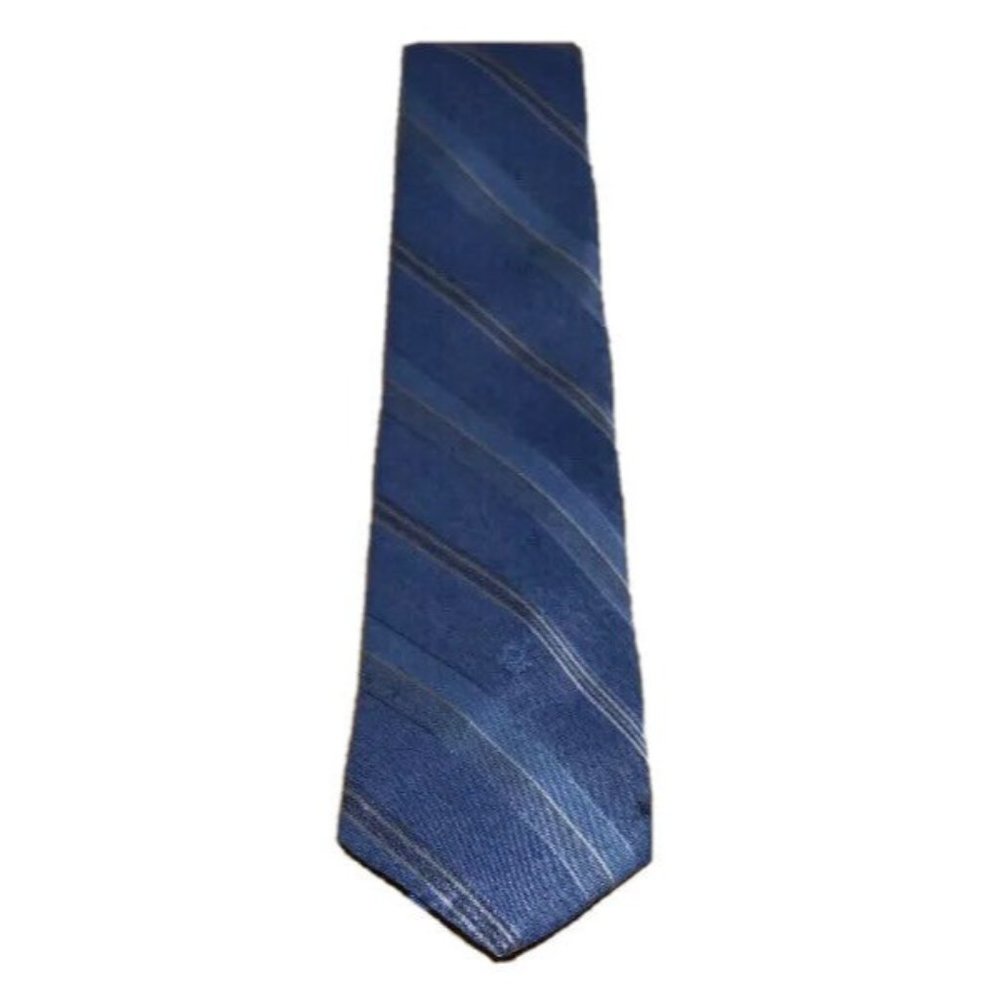 Christian Dior Paris Blue Multi Striped 100% Silk Men's Vintage Neck Tie VTG